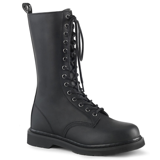 Botas Hasta La Rodilla Demonia Bolt-300 Encaje Up Cuero Vegan Hombre Negros | SXJGD4159