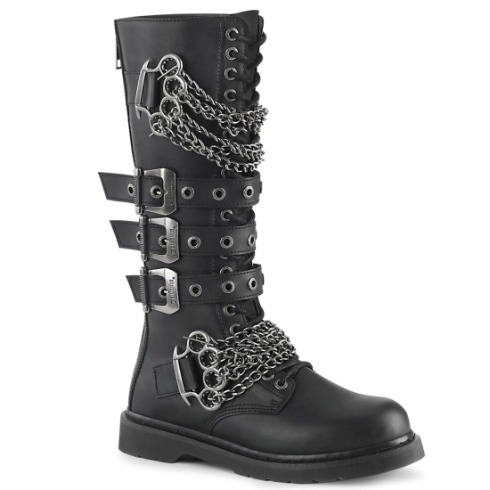 Botas Hasta La Rodilla Demonia Bolt-450 Cuero Vegan Hombre Negros | IUBTX2370