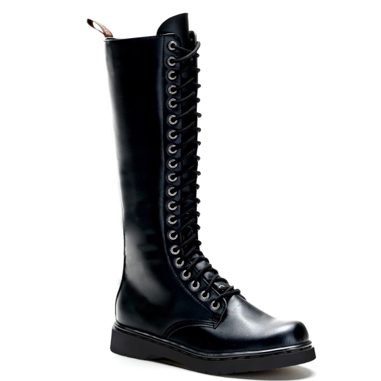 Botas Hasta La Rodilla Demonia Defiant-400 Cuero Vegan Hombre Negros | MGXCI6403