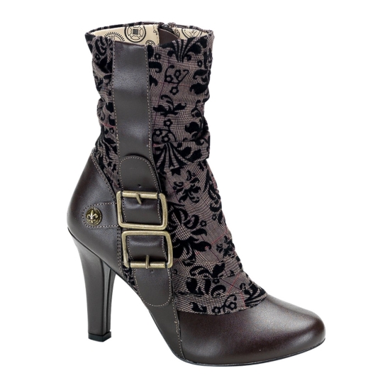 Botas Hasta La Rodilla Demonia Tesla-106 Platform Vegan Mujer Marrom | KTVQD7398