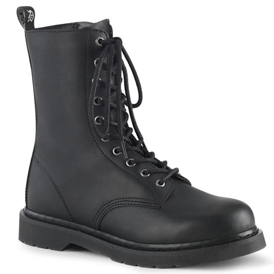 Botines Demonia Bolt-200 Encaje Up Cuero Vegan Hombre Negros | WIQZK7653