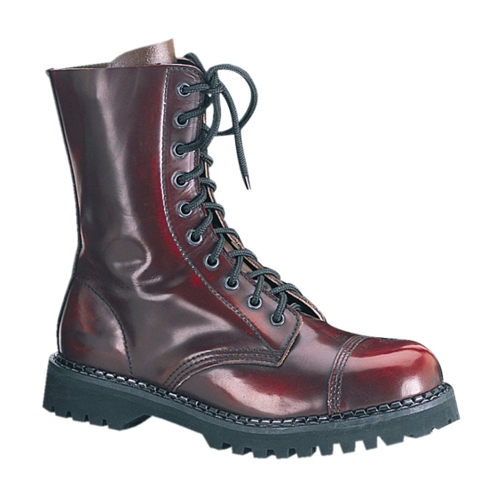 Botines Demonia Rocky-10 Platform Goth Punk Hombre Vino | NKPQF9241