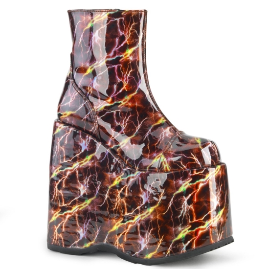 Botines Demonia Slay-204LBH Platform Mujer Vino | EUITZ4683