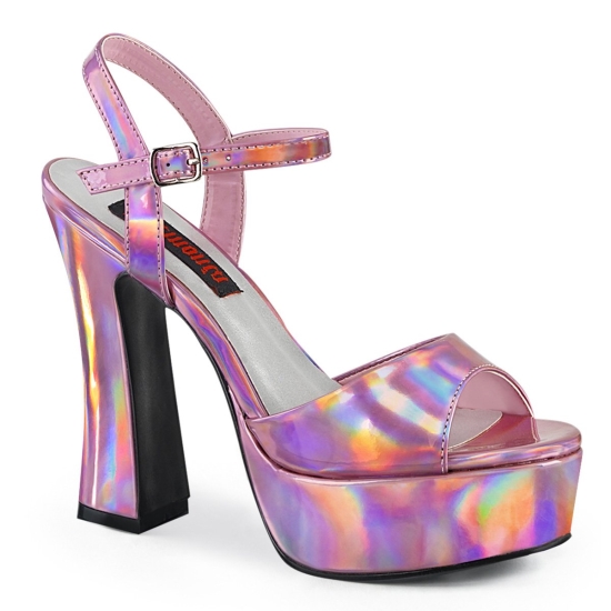 Sandalias Tacon Plataforma Demonia Dolly-09 Mujer Rosas | GTZQM0825