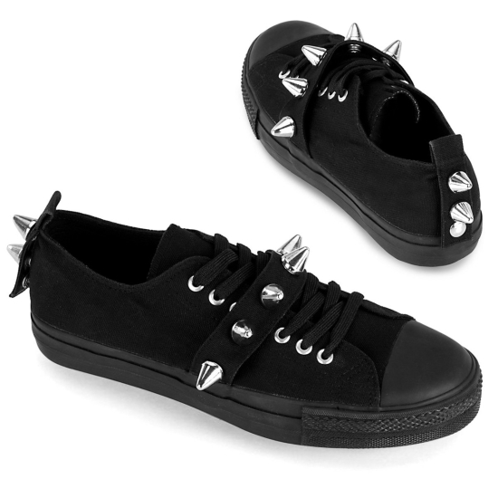 Tenis Demonia Deviant-04 Low Tops Lona Hombre Negros | UOLQB8340