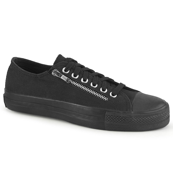 Tenis Demonia Deviant-06 Low Tops Lona Hombre Negros | RNYEM2876