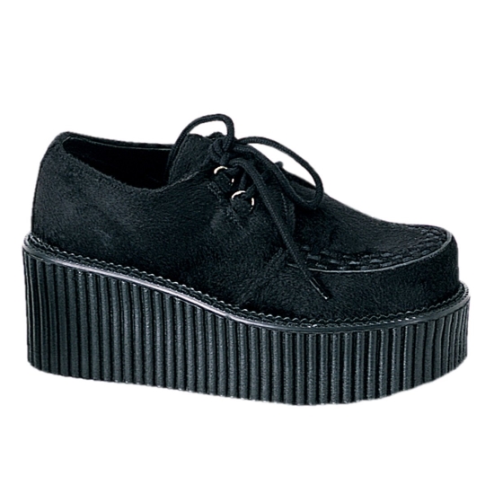 Zapatos Creepers Demonia Creeper-202 Platform Goth Punk Mujer Negros | IQSBZ9283