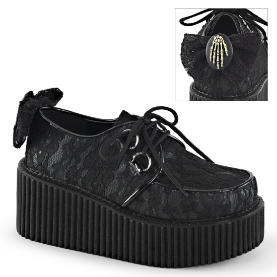 Zapatos Creepers Demonia Creeper-212 Platform Vegan Mujer Negros | XTRJZ2413