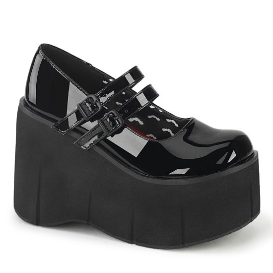 Zapatos Plataforma Demonia Kera-08 Mary Jane Charol Mujer Negros | TYHMD9143