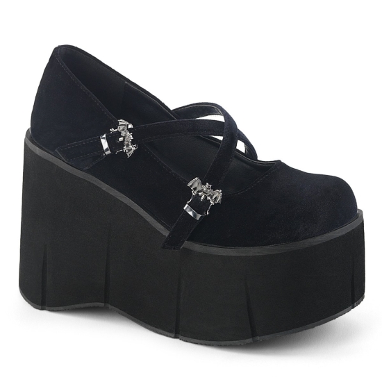 Zapatos Plataforma Demonia Kera-10 Mujer Negros | ARGOZ6740